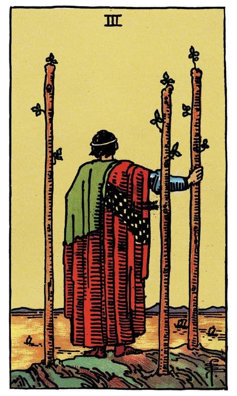 Three of Wands, Rider–Waite–Smith deck
