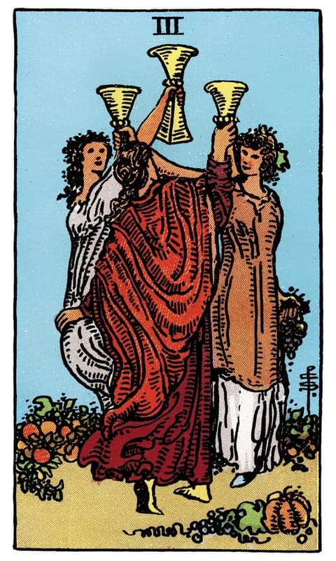 Three of Cups, Rider–Waite–Smith deck