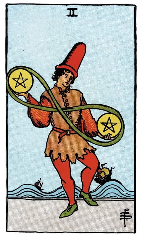 Two of Pentacles, Rider–Waite–Smith deck