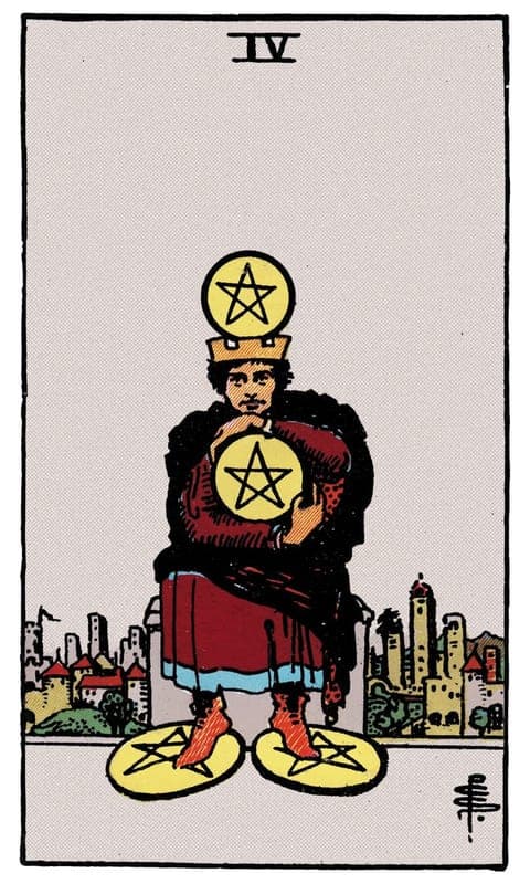 Four of Pentacles, Rider–Waite–Smith deck
