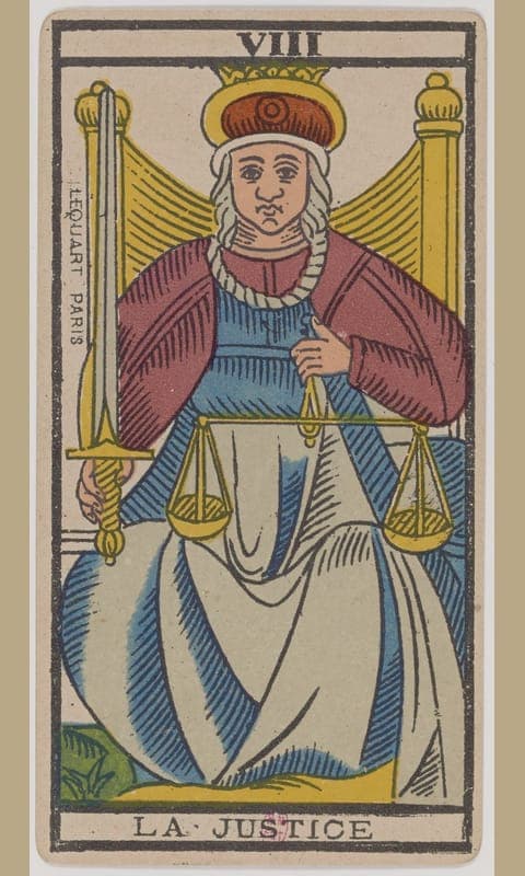 Justice, Tarot de Marseille deck