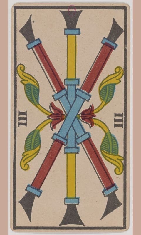 Three of Wands, Tarot de Marseille deck
