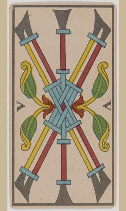 Five of Wands, Tarot de Marseille deck