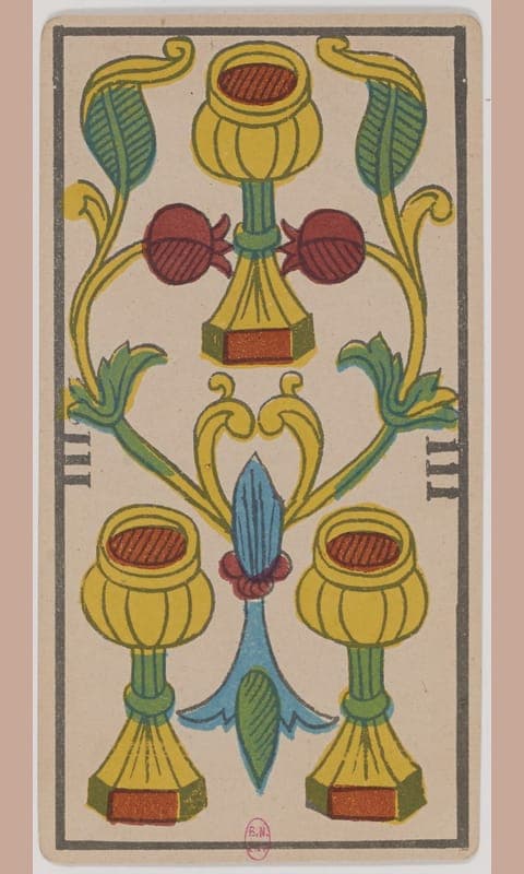 Three of Cups, Tarot de Marseille deck