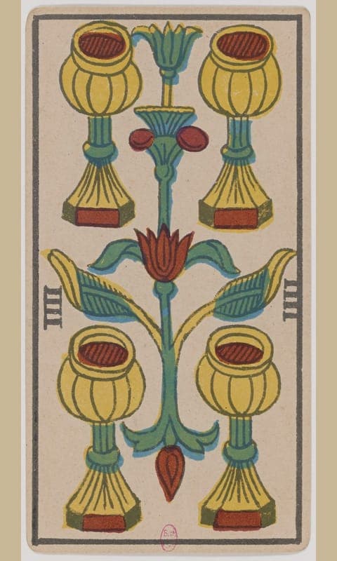 Four of Cups, Tarot de Marseille deck