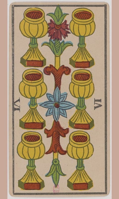 Six of Cups, Tarot de Marseille deck