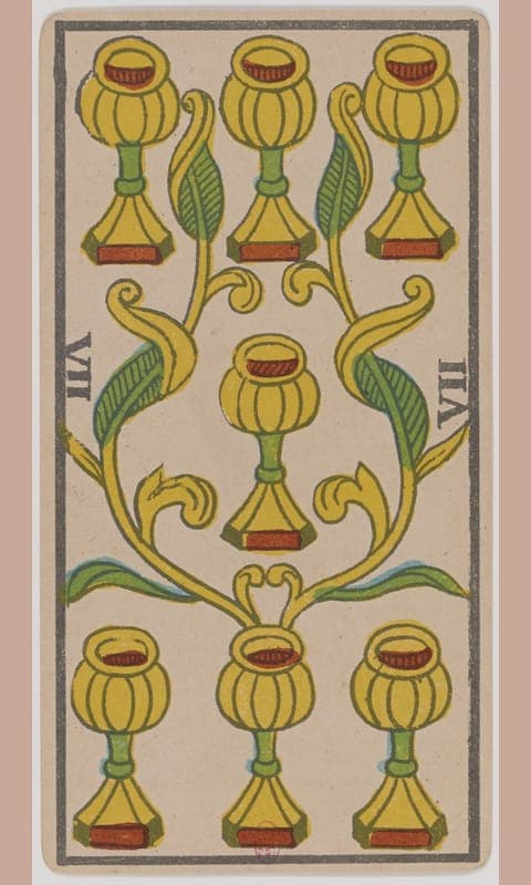Seven of Cups, Tarot de Marseille deck
