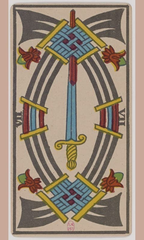 Seven of Swords, Tarot de Marseille deck