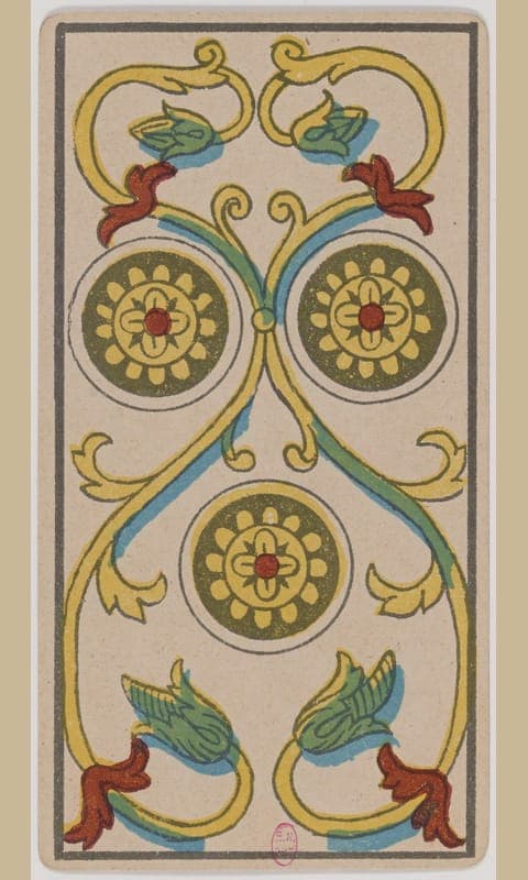 Three of Pentacles, Tarot de Marseille deck