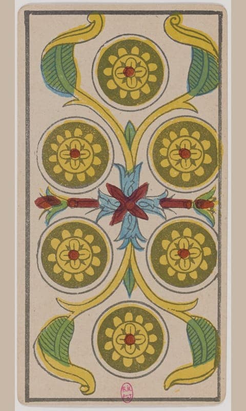 Six of Pentacles, Tarot de Marseille deck
