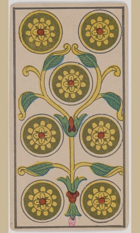 Seven of Pentacles, Tarot de Marseille deck