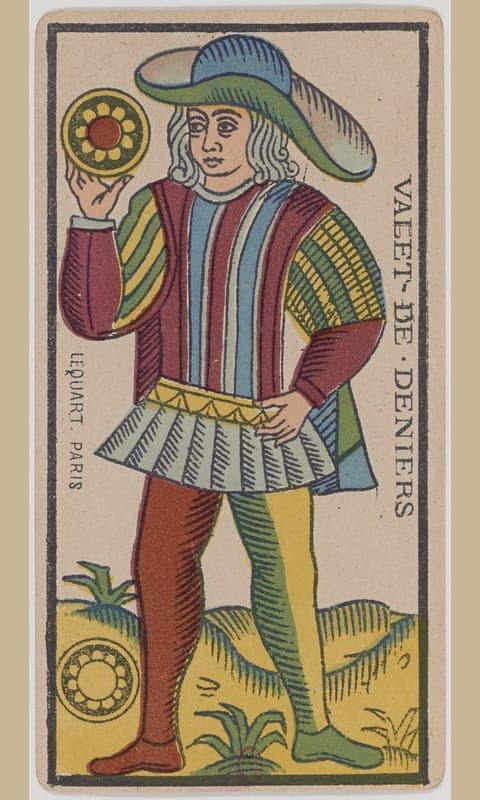 Page of Pentacles, Tarot de Marseille deck