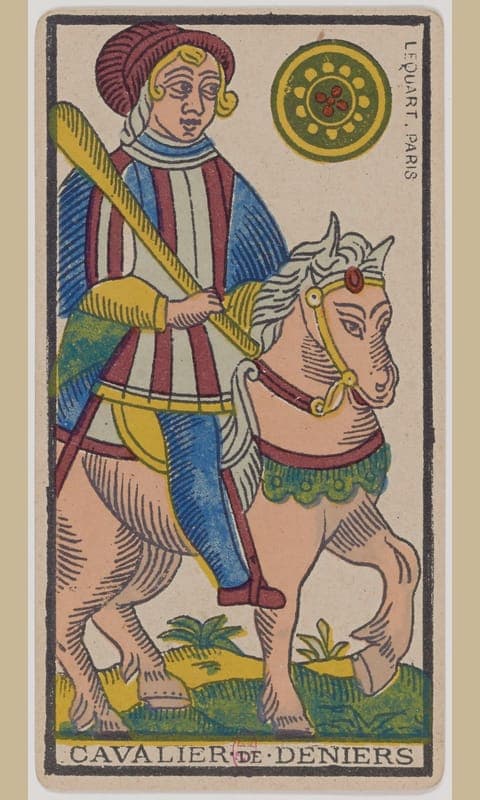 Knight of Pentacles, Tarot de Marseille deck
