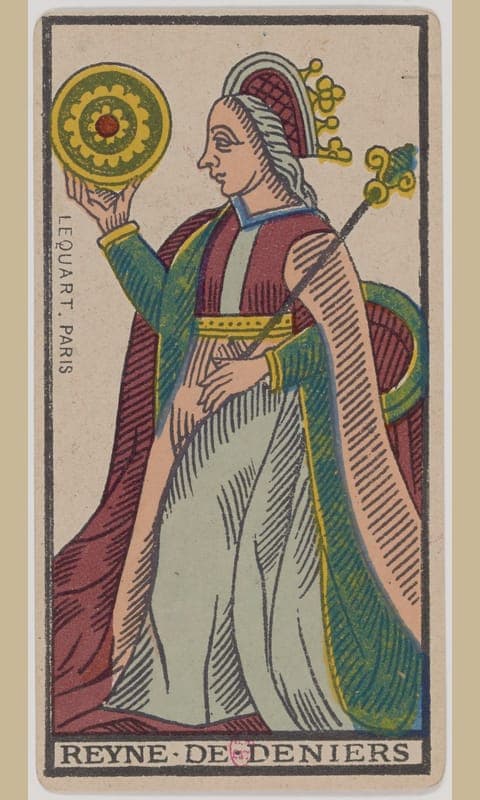 Queen of Pentacles, Tarot de Marseille deck