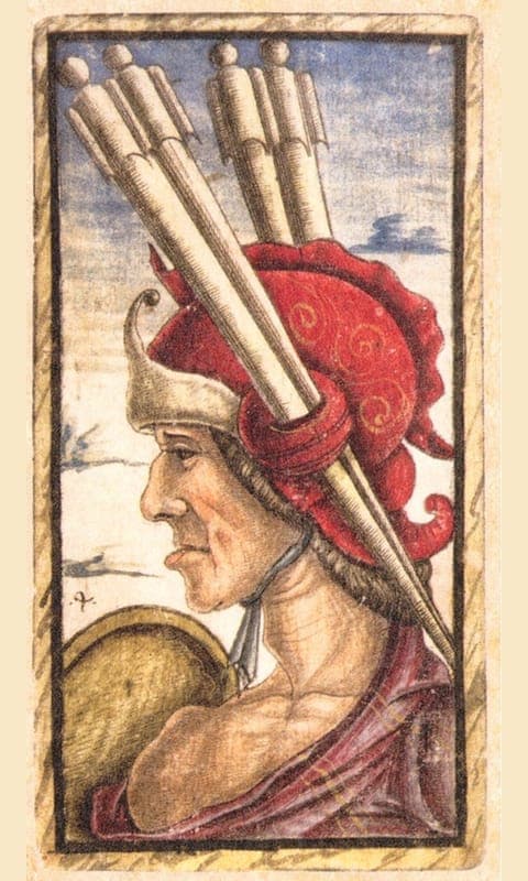 Four of Wands, Sola Busca deck