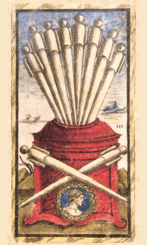 Ten of Wands, Sola Busca deck