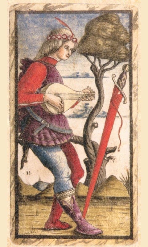 Page of Swords, Sola Busca deck