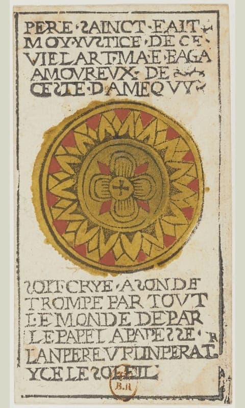 Ace of Pentacles, Tarot de Viéville deck