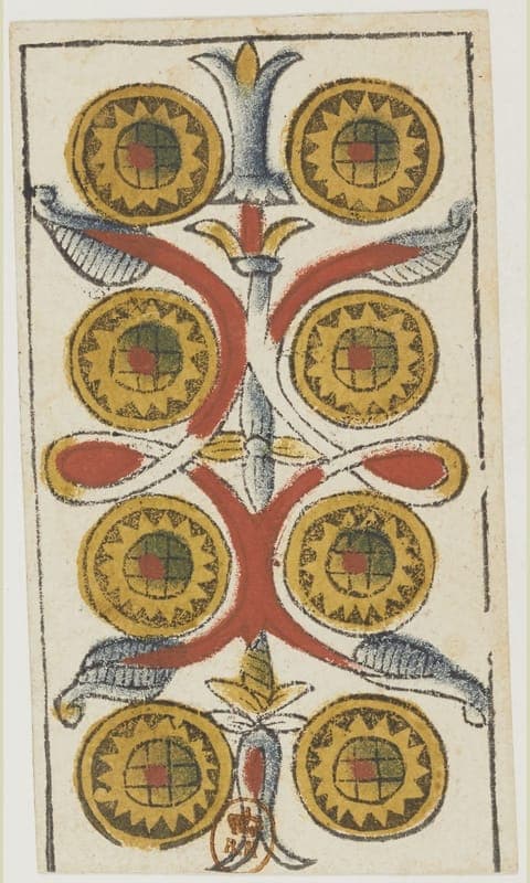 Eight of Pentacles, Tarot de Viéville deck