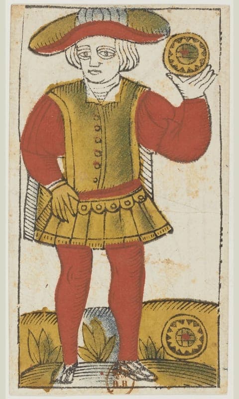 Page of Pentacles, Tarot de Viéville deck
