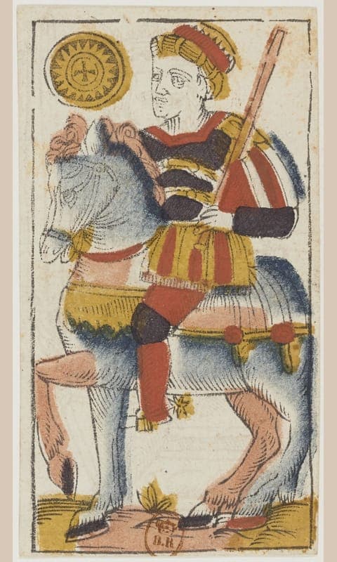 Knight of Pentacles, Tarot de Viéville deck