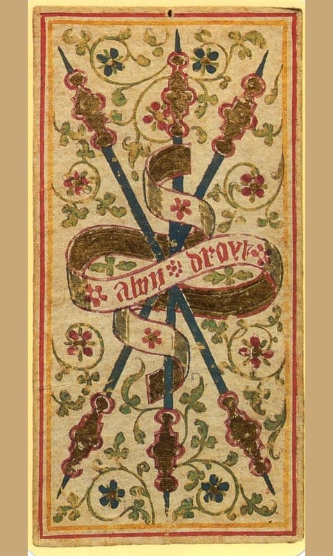 Three of Wands, Visconti-Sforza deck