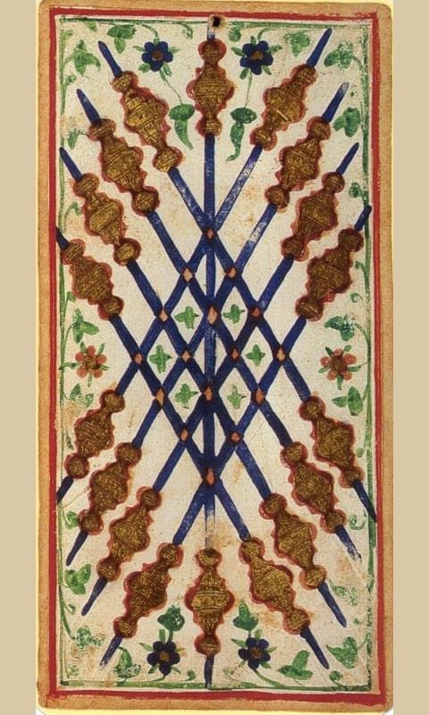 Nine of Wands, Visconti-Sforza deck