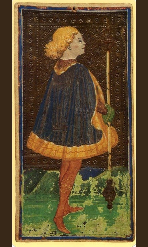 Page of Wands, Visconti-Sforza deck