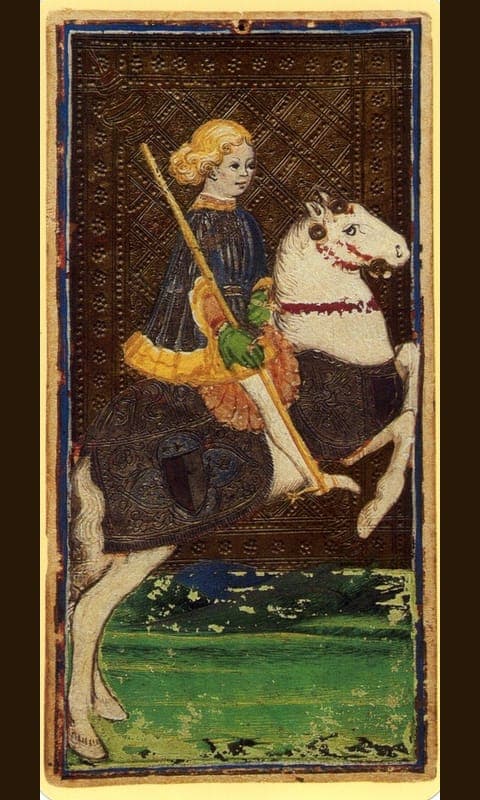 Knight of Wands, Visconti-Sforza deck