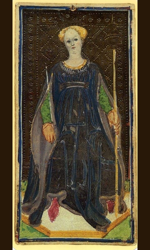 Queen of Wands, Visconti-Sforza deck
