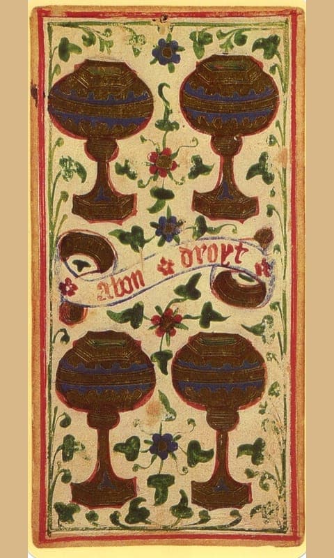 Four of Cups, Visconti-Sforza deck