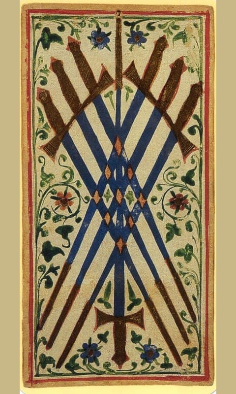 Seven of Swords, Visconti-Sforza deck