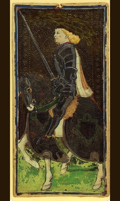 Knight of Swords, Visconti-Sforza deck