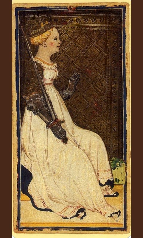 Queen of Swords, Visconti-Sforza deck