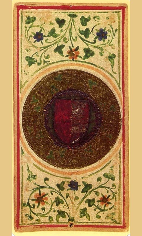 Ace of Pentacles, Visconti-Sforza deck
