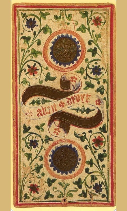 Two of Pentacles, Visconti-Sforza deck