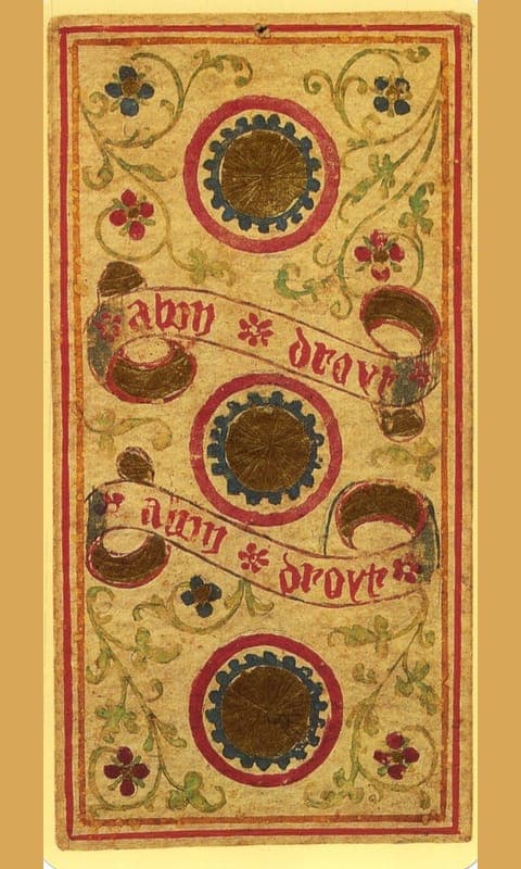 Three of Pentacles, Visconti-Sforza deck