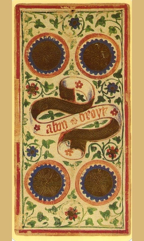 Four of Pentacles, Visconti-Sforza deck