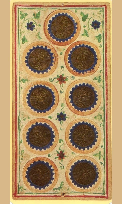 Nine of Pentacles, Visconti-Sforza deck