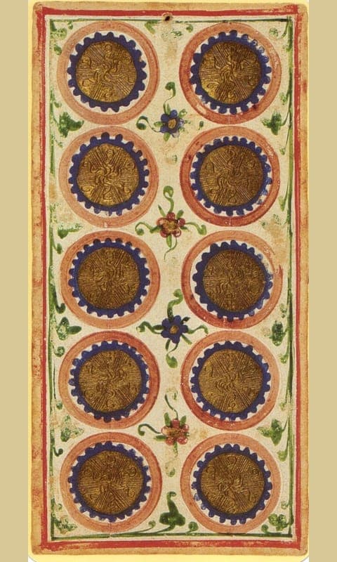 Ten of Pentacles, Visconti-Sforza deck