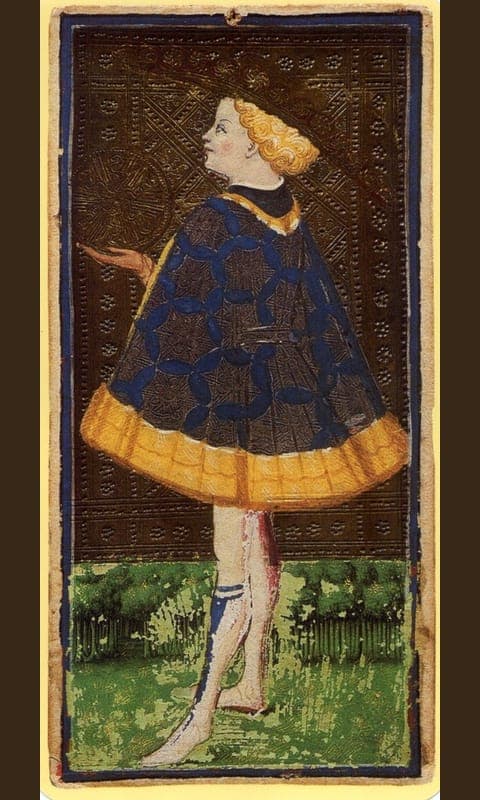 Page of Pentacles, Visconti-Sforza deck