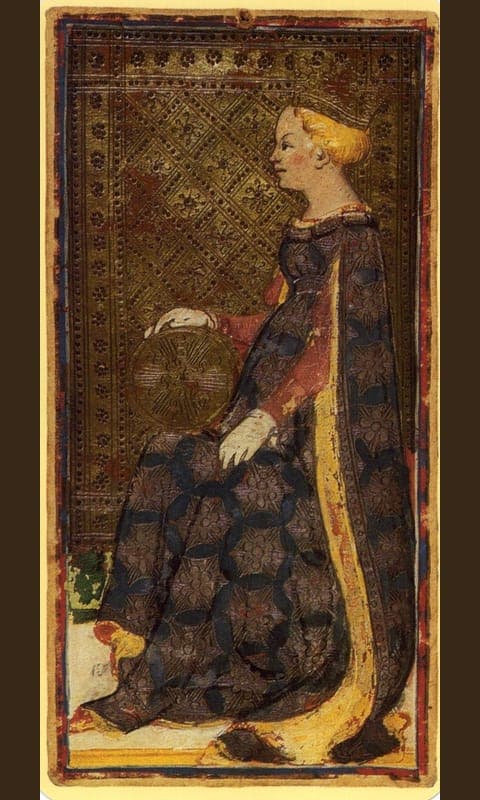 Queen of Pentacles, Visconti-Sforza deck
