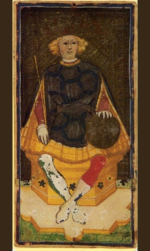 King of Pentacles, Visconti-Sforza deck