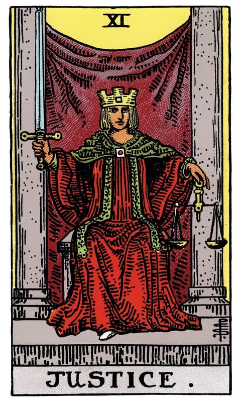 Justice, Rider–Waite–Smith deck