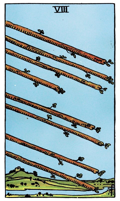 Eight of Wands, Rider–Waite–Smith deck