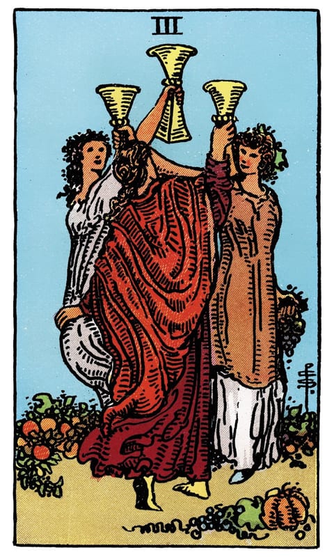 Three of Cups, Rider–Waite–Smith deck