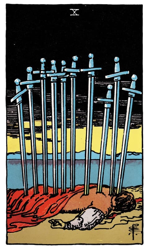 Ten of Swords, Rider–Waite–Smith deck
